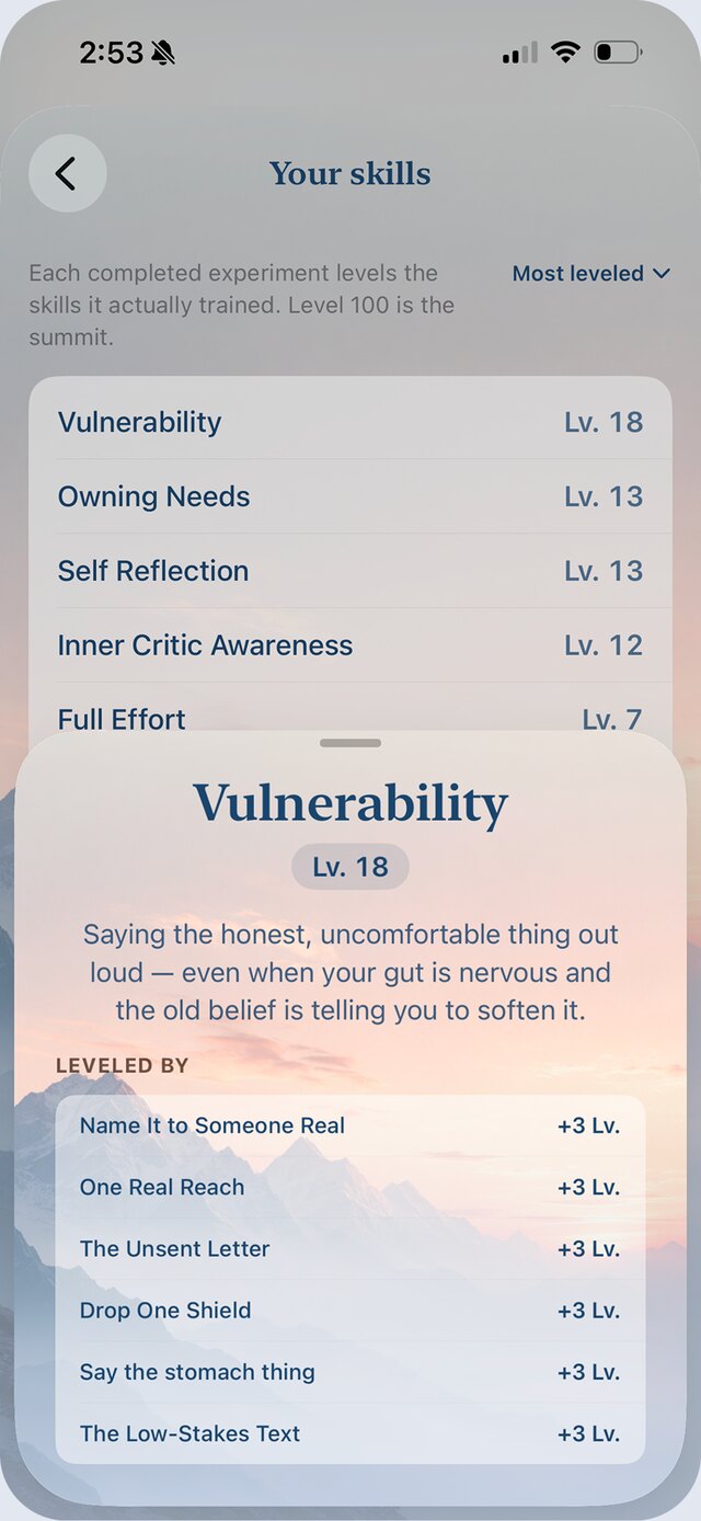 The Vulnerability skill in Expand and the experiments that leveled it